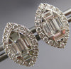 .94CT DIAMOND 18KT WHITE GOLD ROUND & BAGUETTE INVISIBLE MARQUISE STUD EARRINGS