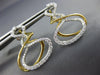 LARGE .63CT DIAMOND 18K 2 TONE GOLD MULTI ROW INFINITY OVAL FUN HANGING EARRINGS