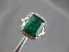 WIDE 4.26CT DIAMOND & AAA EMERALD 14KT WHITE GOLD 3D EMERALD CUT ENGAGEMENT RING