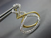 LARGE .63CT DIAMOND 18K 2 TONE GOLD MULTI ROW INFINITY OVAL FUN HANGING EARRINGS