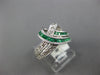 .91CT DIAMOND & AAA EMERALD 14KT WHITE GOLD PRINCESS TWO ROW LOVE KNOT FUN RING