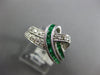 .91CT DIAMOND & AAA EMERALD 14KT WHITE GOLD PRINCESS TWO ROW LOVE KNOT FUN RING