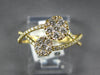 ESTATE .51CT DIAMOND 18KT YELLOW GOLD 3D DOUBLE FLOWER INFINITY LOVE KNOT RING