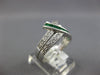 .91CT DIAMOND & AAA EMERALD 14KT WHITE GOLD PRINCESS TWO ROW LOVE KNOT FUN RING