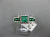 .73CT DIAMOND & AAA EMERALD 14K WHITE & BLACK GOLD PRINCESS & ROUND PROMISE RING