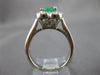 1.41CT DIAMOND & AAA EMERALD 14KT WHITE GOLD HEART SHAPE & ROUND ENGAGEMENT RING