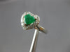 1.41CT DIAMOND & AAA EMERALD 14KT WHITE GOLD HEART SHAPE & ROUND ENGAGEMENT RING