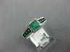 .73CT DIAMOND & AAA EMERALD 14K WHITE & BLACK GOLD PRINCESS & ROUND PROMISE RING