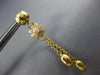 LARGE .05CT DIAMOND 18KT YELLOW GOLD 3D MATTE AND SHINY FLOWER HANGING EARRINGS