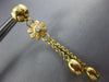 LARGE .05CT DIAMOND 18KT YELLOW GOLD 3D MATTE AND SHINY FLOWER HANGING EARRINGS