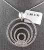 ESTATE LARGE 1.62CT DIAMOND 14KT WHITE GOLD MULTI CIRCULAR FUN FLOATING PENDANT