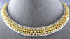 LARGE 51.48CT WHITE & FANCY YELLOW DIAMOND 18KT TWO TONE GOLD 3D TENNIS NECKLACE