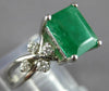 1.44CT DIAMOND & AAA EMERALD 14KT WHITE GOLD 3D FLOWER INFINITY ENGAGEMENT RING