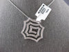 ESTATE LARGE .73CT DIAMOND 14KT WHITE GOLD 3D SWIRL OCTAGON FUN FLOATING PENDANT