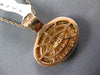 EXTRA LARGE .71CT DIAMOND & MOTHER OF PEARL 18KT ROSE GOLD SIDEWAYS OVAL PENDANT