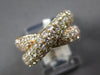 WIDE 2.04CT DIAMOND 14KT ROSE GOLD 3D MULTI ROW CRISS CROSS INFINITY LOVE RING