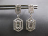 ESTATE 1.18CT DIAMOND 18KT WHITE GOLD ROUND & BAGUETTE HEXAGON HANGING EARRINGS