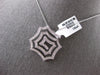 ESTATE LARGE .73CT DIAMOND 14KT WHITE GOLD 3D SWIRL OCTAGON FUN FLOATING PENDANT