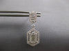 ESTATE 1.18CT DIAMOND 18KT WHITE GOLD ROUND & BAGUETTE HEXAGON HANGING EARRINGS