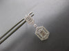 ESTATE 1.18CT DIAMOND 18KT WHITE GOLD ROUND & BAGUETTE HEXAGON HANGING EARRINGS