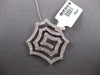 ESTATE LARGE .73CT DIAMOND 14KT WHITE GOLD 3D SWIRL OCTAGON FUN FLOATING PENDANT
