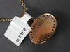 LARGE .46CT DIAMOND & AAA MOTHER OF PEARL 18KT ROSE GOLD SIDEWAYS OVAL PENDANT