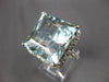 EXTRA LARGE 19.44CT DIAMOND AAA AQUAMARINE 14K WHITE GOLD PRINCESS COCKTAIL RING