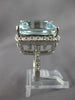 EXTRA LARGE 19.44CT DIAMOND AAA AQUAMARINE 14K WHITE GOLD PRINCESS COCKTAIL RING