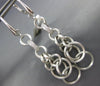 LARGE .18CT DIAMOND 18KT WHITE GOLD 3D MATTE & SHINY CIRCULAR HANGING EARRINGS