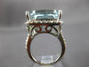 EXTRA LARGE 19.44CT DIAMOND AAA AQUAMARINE 14K WHITE GOLD PRINCESS COCKTAIL RING