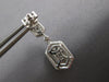 ESTATE 1.18CT DIAMOND 18KT WHITE GOLD ROUND & BAGUETTE HEXAGON HANGING EARRINGS