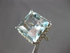 EXTRA LARGE 19.44CT DIAMOND AAA AQUAMARINE 14K WHITE GOLD PRINCESS COCKTAIL RING