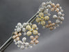 LARGE 2.02CT DIAMOND 14KT TRI COLOR GOLD MULTI FLOWER CIRCULAR HANGING EARRINGS