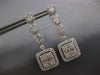 ESTATE EXTRA LARGE 4.17CT DIAMOND 18KT WHITE GOLD OVAL & SQUARE HANGING EARRINGS