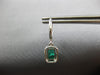 2.30CT DIAMOND & AAA EMERALD 14K WHITE GOLD ROUND & EMERALD CUT HANGING EARRINGS