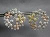 LARGE 2.02CT DIAMOND 14KT TRI COLOR GOLD MULTI FLOWER CIRCULAR HANGING EARRINGS