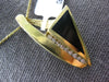.26CT DIAMOND & AAA ONYX 14KT YELLOW GOLD TRILLION FUN SLIDER FLOATING PENDANT