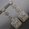 ESTATE EXTRA LARGE 4.17CT DIAMOND 18KT WHITE GOLD OVAL & SQUARE HANGING EARRINGS