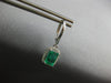 2.30CT DIAMOND & AAA EMERALD 14K WHITE GOLD ROUND & EMERALD CUT HANGING EARRINGS