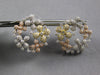 LARGE 2.02CT DIAMOND 14KT TRI COLOR GOLD MULTI FLOWER CIRCULAR HANGING EARRINGS
