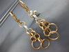 LARGE .17CT DIAMOND 18KT 2 TONE GOLD 3D MATTE & SHINY LEVERBACK HANGING EARRINGS