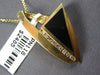 .26CT DIAMOND & AAA ONYX 14KT YELLOW GOLD TRILLION FUN SLIDER FLOATING PENDANT