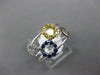 .51CT DIAMOND & AAA BLUE & YELLOW SAPPHIRE 18KT WHITE GOLD 3D FUN OLYMPIC RING