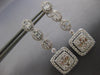 ESTATE EXTRA LARGE 4.17CT DIAMOND 18KT WHITE GOLD OVAL & SQUARE HANGING EARRINGS