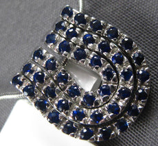 .58CT AAA SAPPHIRE 14KT WHITE GOLD 3D MULTI ROW HORSESHOE LUCKY FLOATING PENDANT