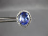 LARGE 5.62CT DIAMOND & AAA TANZANITE 14K WHITE GOLD OVAL HALO SCREWBACK EARRINGS