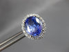 LARGE 5.62CT DIAMOND & AAA TANZANITE 14K WHITE GOLD OVAL HALO SCREWBACK EARRINGS