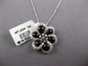 ESTATE LARGE 5.26CT DIAMOND & AAA ONYX 14K WHITE GOLD 3D FLOWER FLOATING PENDANT