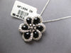 ESTATE LARGE 5.26CT DIAMOND & AAA ONYX 14K WHITE GOLD 3D FLOWER FLOATING PENDANT