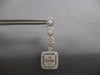 ESTATE EXTRA LARGE 4.17CT DIAMOND 18KT WHITE GOLD OVAL & SQUARE HANGING EARRINGS